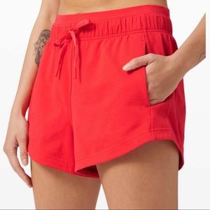 Lululemon inner glow red shorts